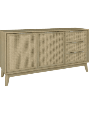 Malmo Timber and Rattan 2 Door and 3 Drawer Buffet