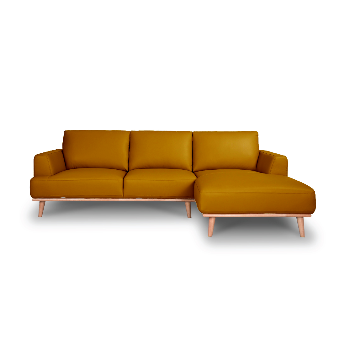 Stanford Tan Leather Chaise Lounge