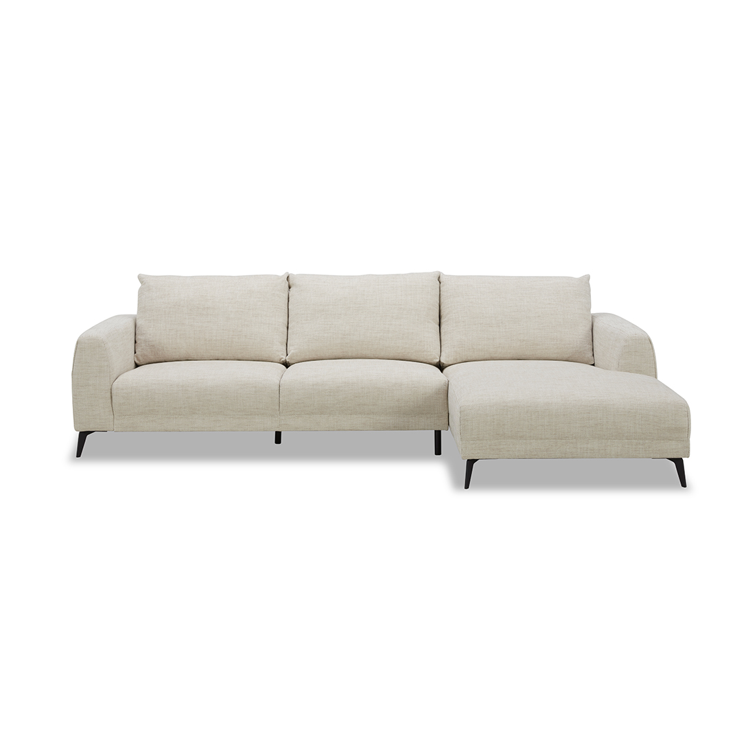 Shelby Beige Fabric Chaise Lounge Sofa